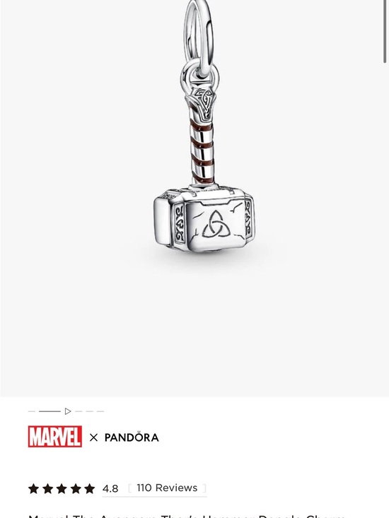 Pandora Jewelry - Pandora Silver Hammer Charm with Brown Handle Accents